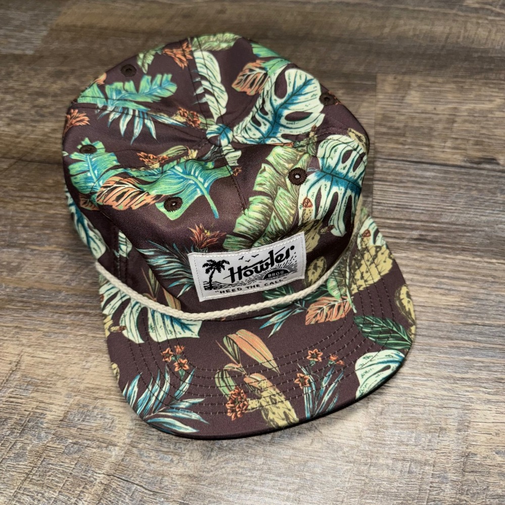 Howler Brothers Tropical Snapback Hat Brown Jungle Floral Rope Heed The Call